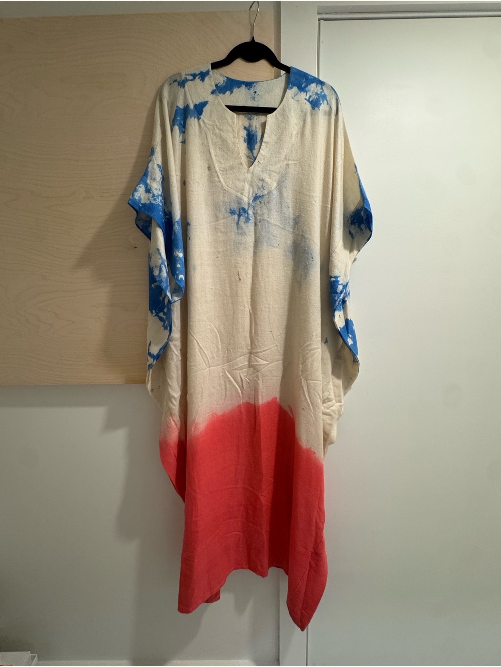 The Elder Statesman Tie Dye Cashmere Kaftan Dress